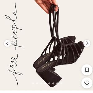 FREE PEOPLE Colette Cinched Heeled Sandal in Black SIZE 10 EUC